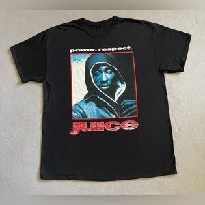 2PAC Tupac Juice T-Shirt XL Black Power Respect Pop Culture Graphic Tee 90s